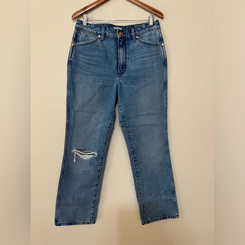 Wrangler Wild West 603 High Rise Straight Ripped Knee Jeans NEW 29 x 28